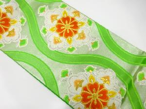 アンティーク　立涌に華紋模様織出し袋帯（着用可）